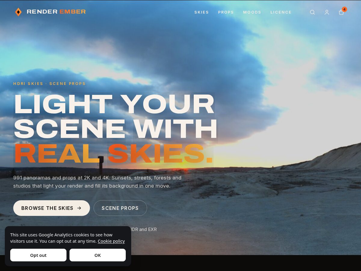 Landing-page snapshot of renderember.com