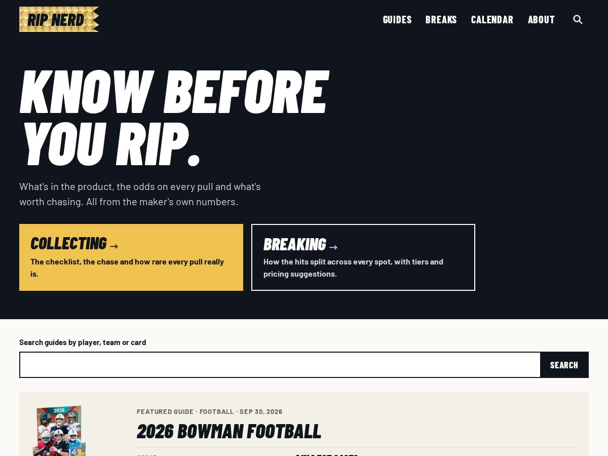 Landing-page snapshot of ripnerd.com