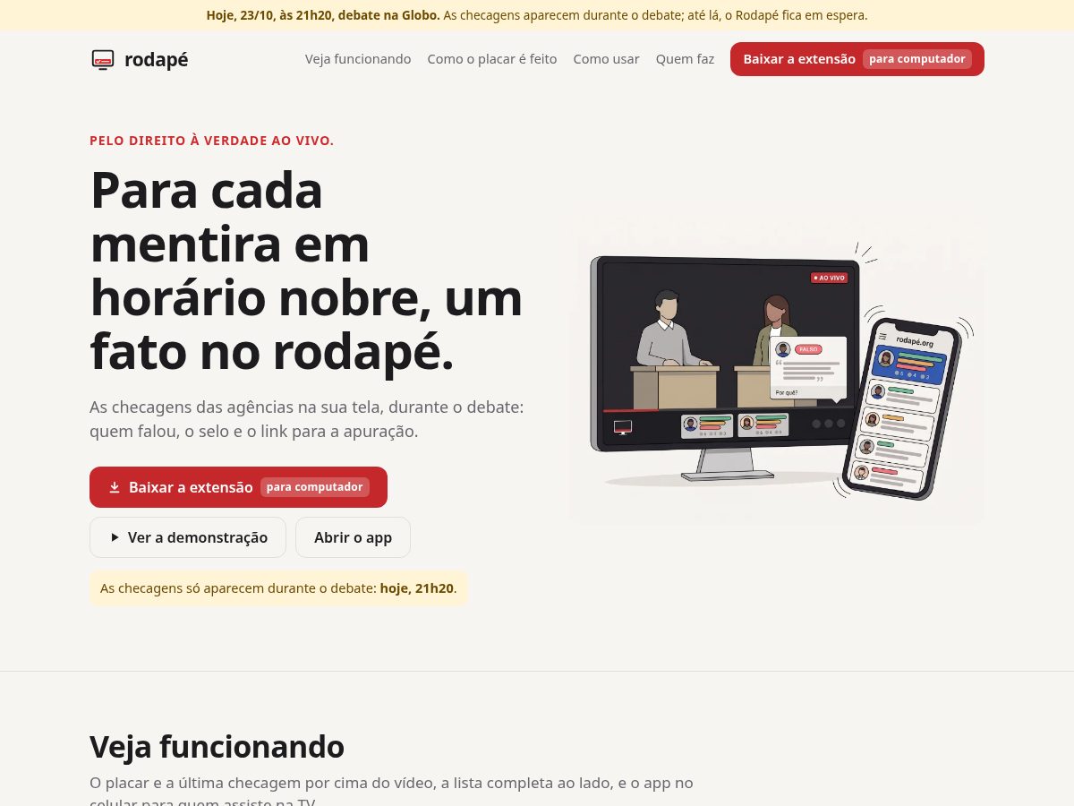 Landing-page snapshot of rodape.org