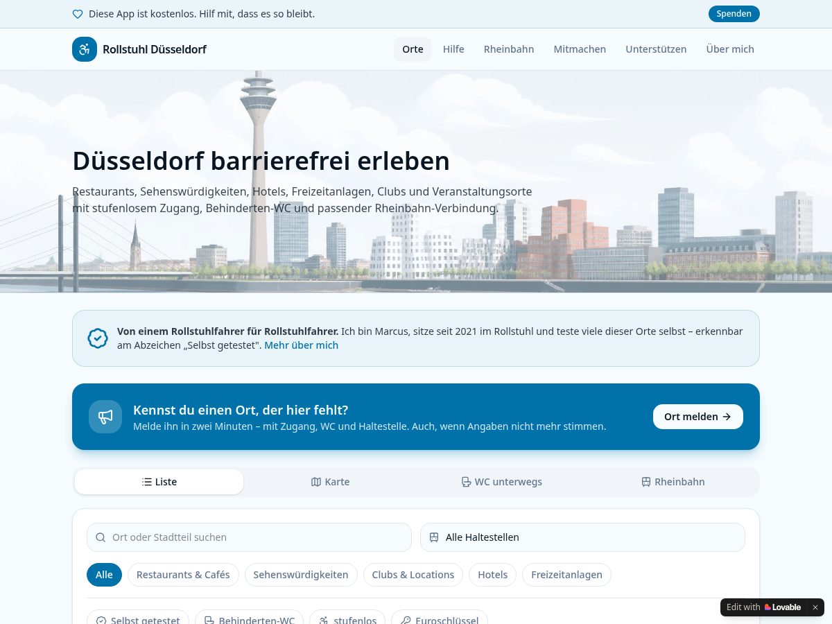 Landing-page snapshot of rollstuhl-duesseldorf.com