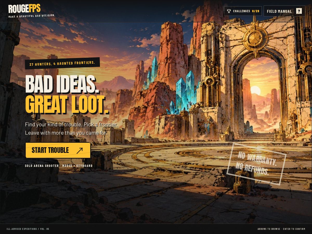 Landing-page snapshot of rougefps.com