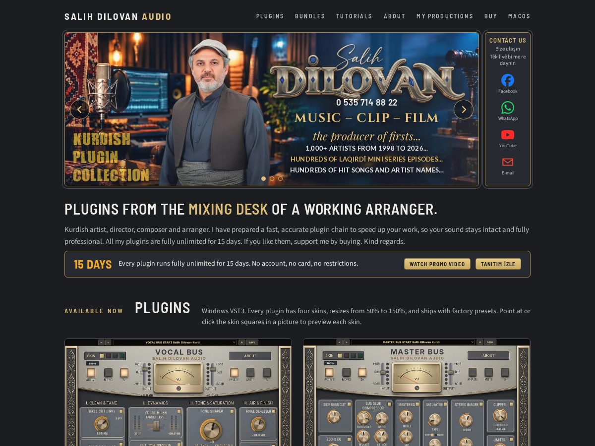 Landing-page snapshot of salihdilovanaudio.com