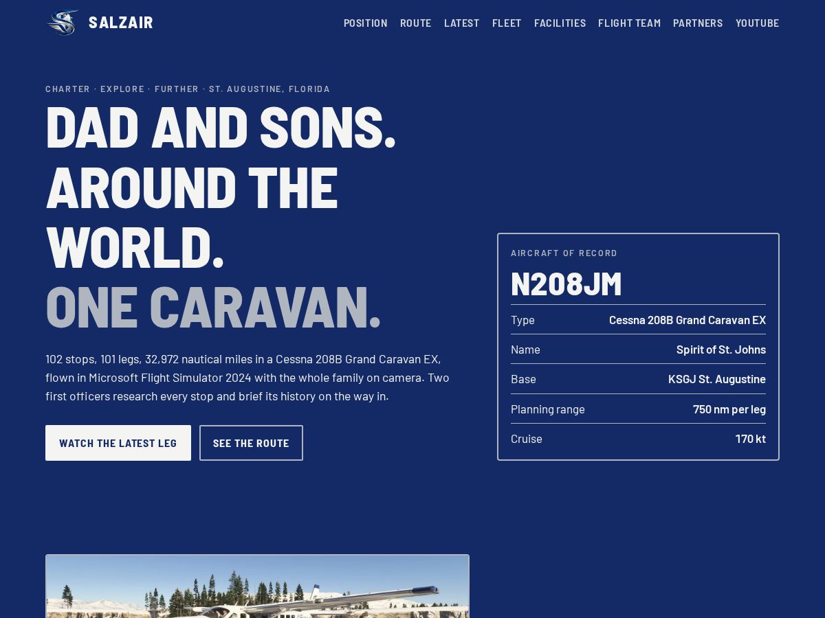 Landing-page snapshot of salzair.com