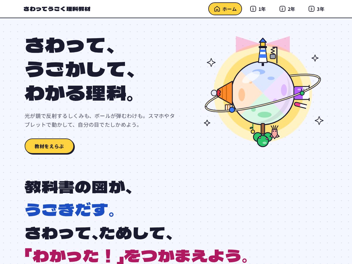 Landing-page snapshot of sawatte-ugoku-rika.com