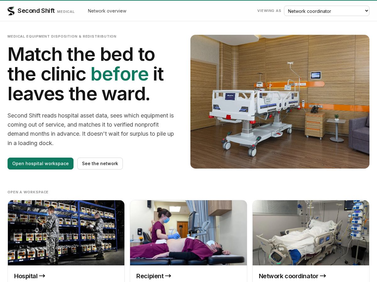 Landing-page snapshot of secondshiftmedical.com