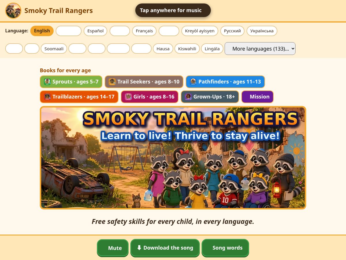 Landing-page snapshot of smokytrailrangers.org