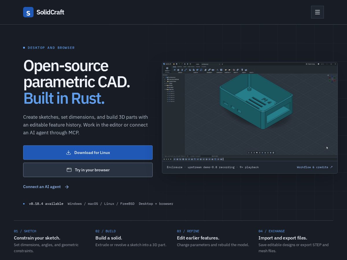 Landing-page snapshot of solidcraft.homes