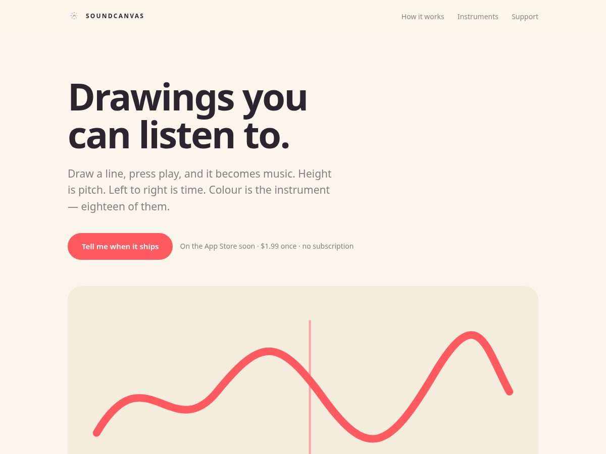 Landing-page snapshot of soundcanva.com