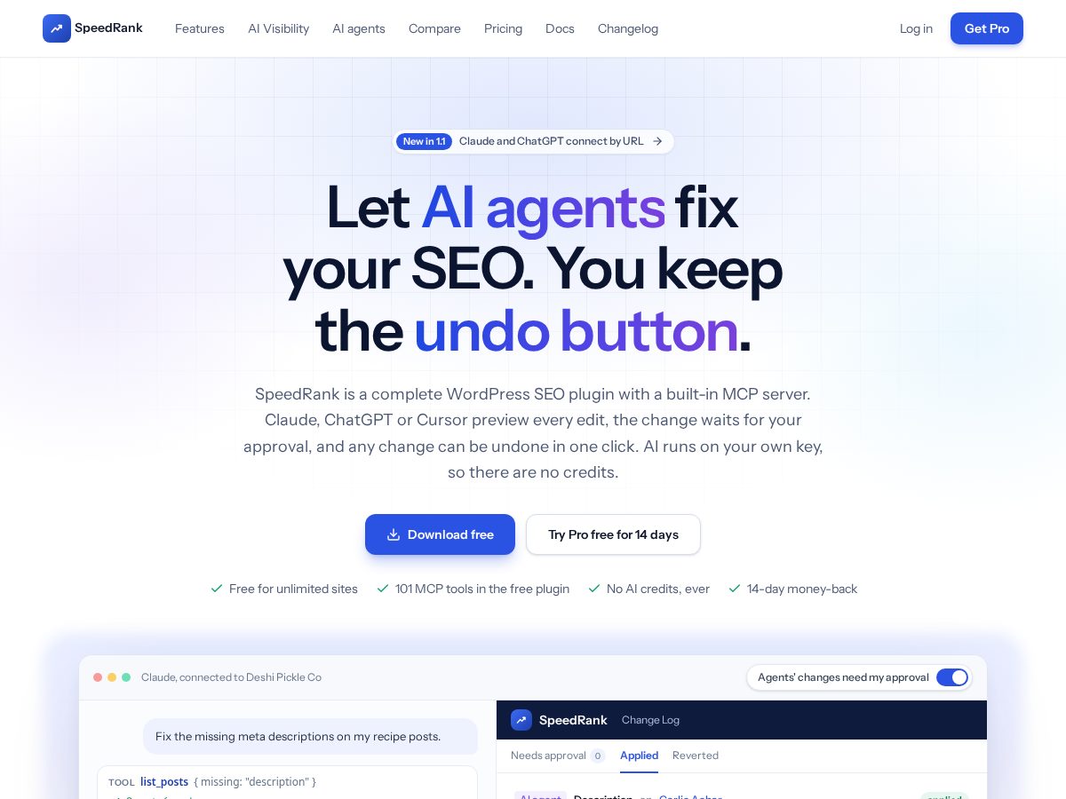 Landing-page snapshot of speedrank.site