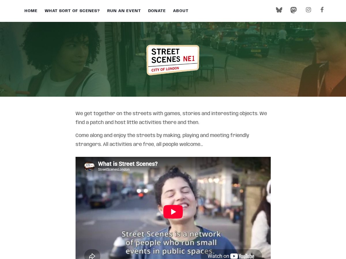 Landing-page snapshot of streetscenes.org