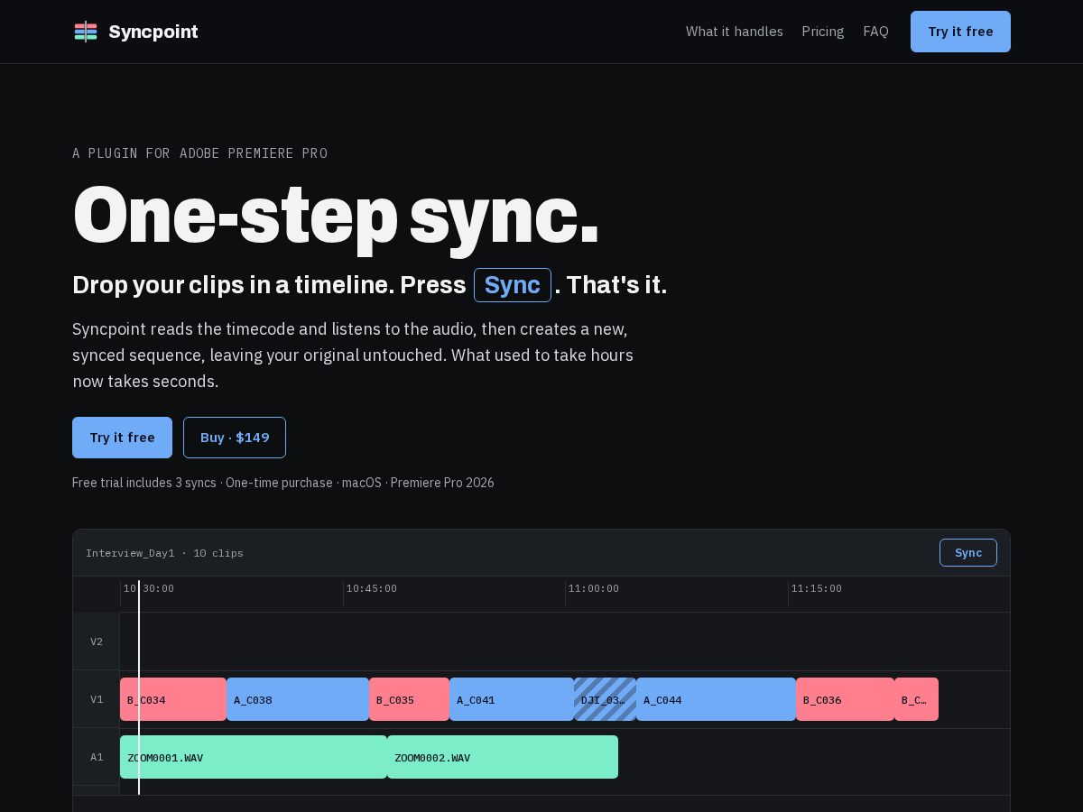 Landing-page snapshot of syncpoint.video