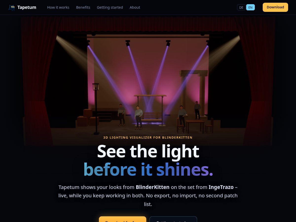 Landing-page snapshot of tapetum.org