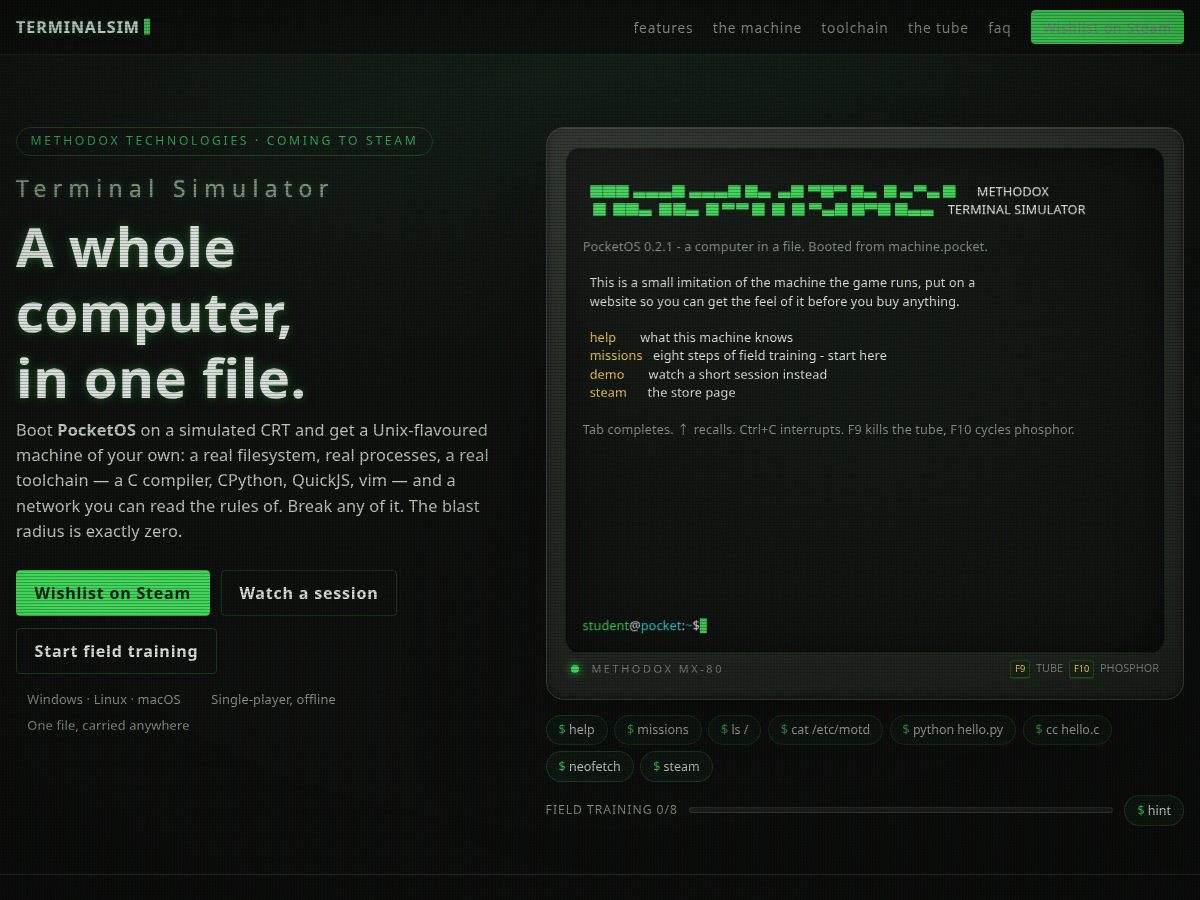 Landing-page snapshot of theeldermachine.com