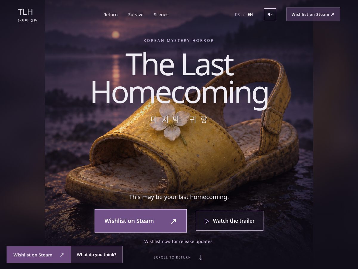 Landing-page snapshot of thelasthomecoming.com