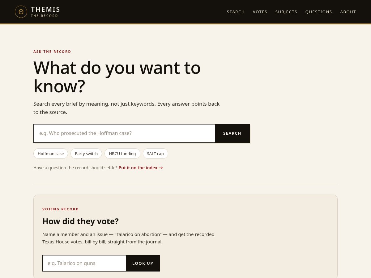 Landing-page snapshot of themisknows.com