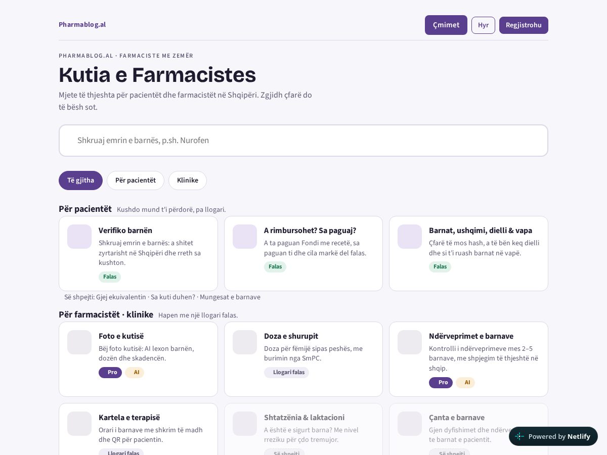 Landing-page snapshot of thepharmatools.com