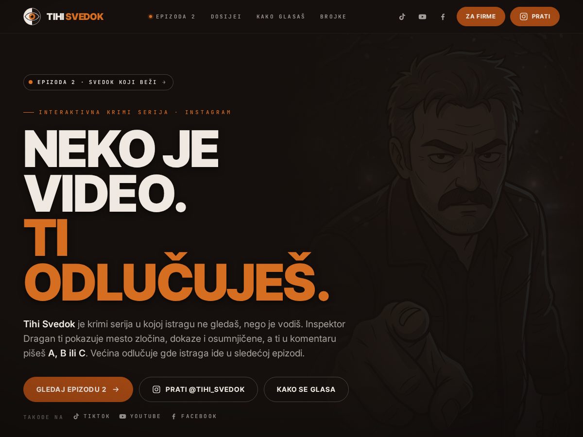 Landing-page snapshot of tihisvedok.com