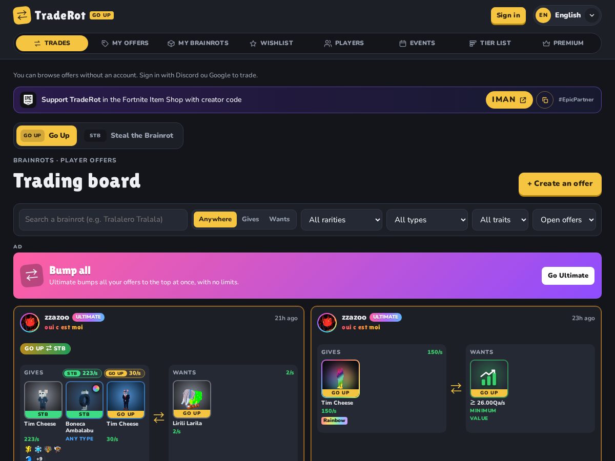 Landing-page snapshot of trade-rot.com