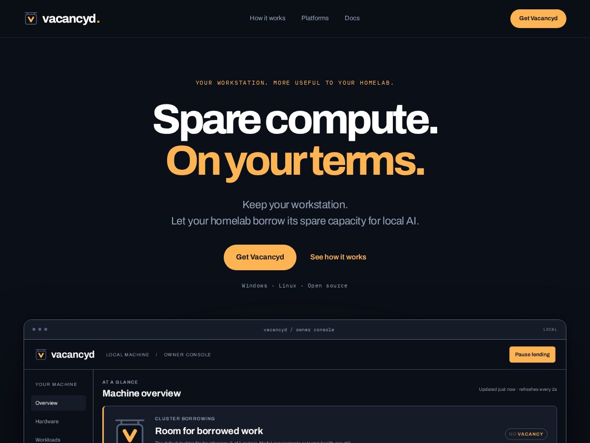 Landing-page snapshot of vacancyd.com