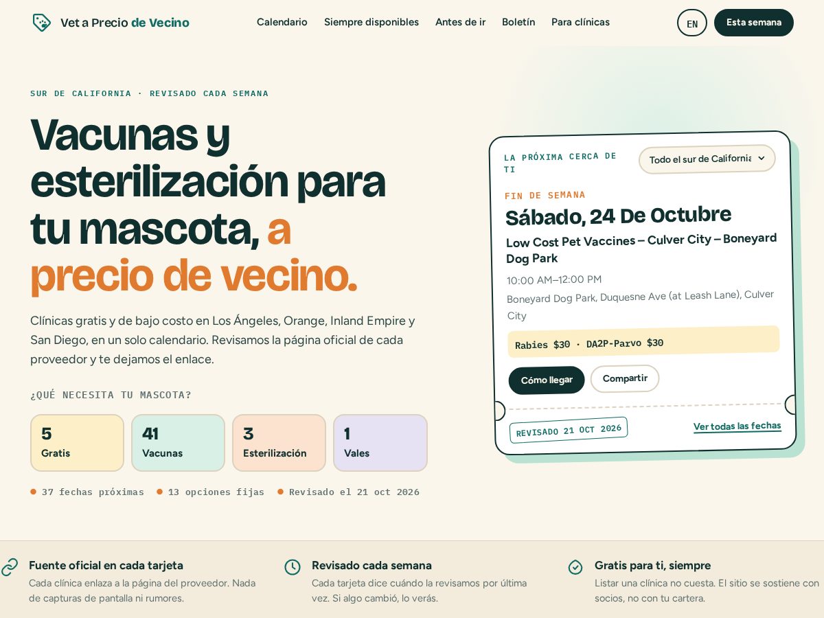 Landing-page snapshot of vetaprecio.com