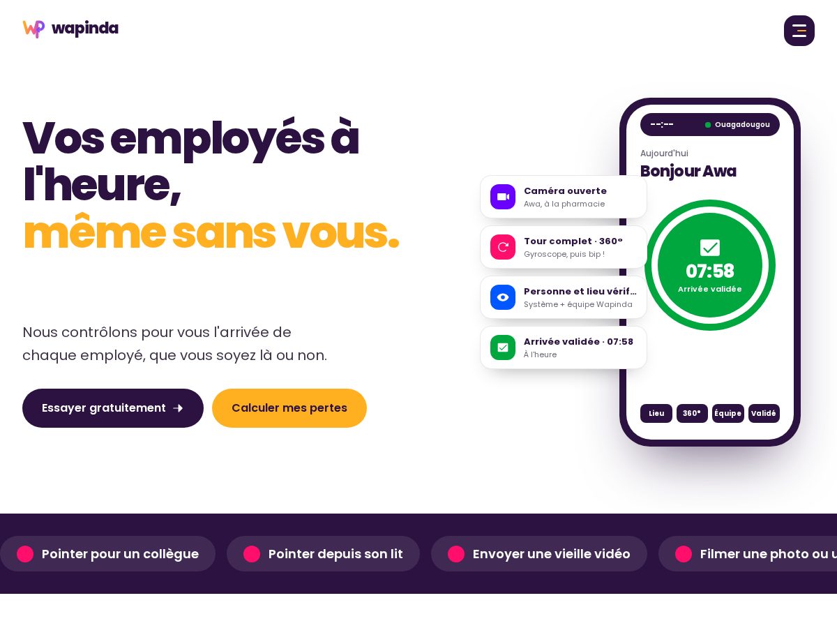 Landing-page snapshot of wapinda.com