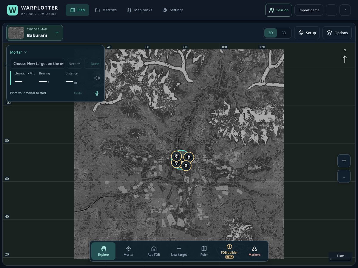 Landing-page snapshot of warplotter.com