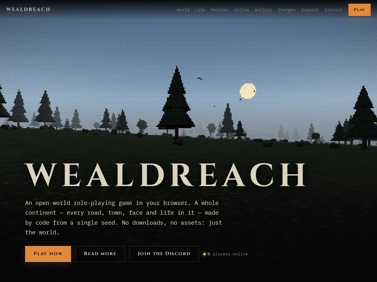 Landing-page snapshot of wealdreach.com