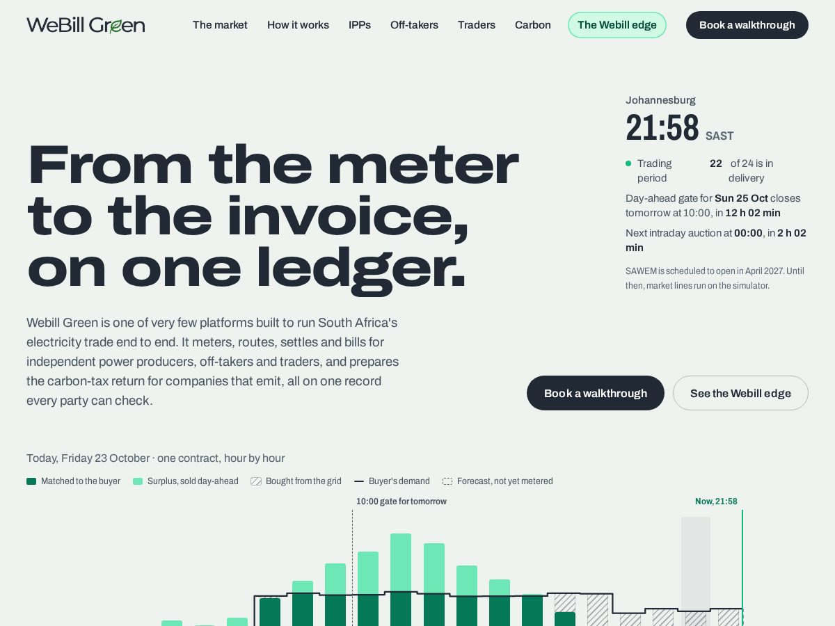 Landing-page snapshot of webillgreen.net
