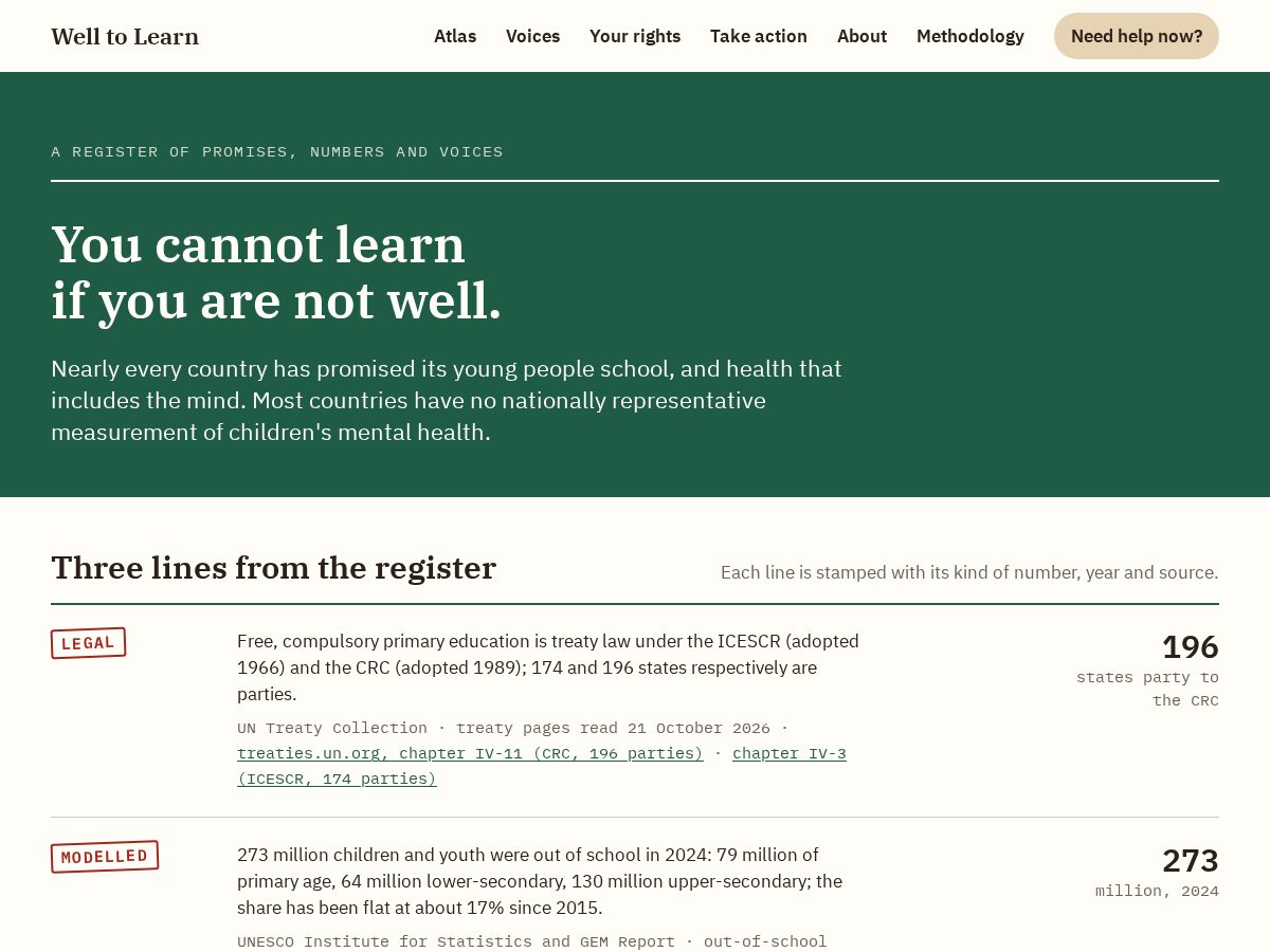 Landing-page snapshot of welltolearn.org