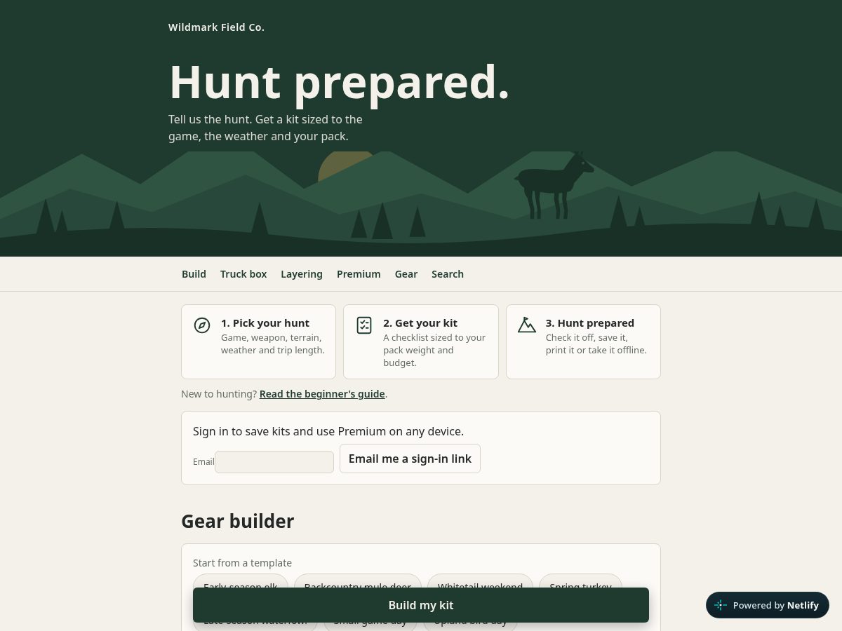 Landing-page snapshot of wildmarkfieldco.com