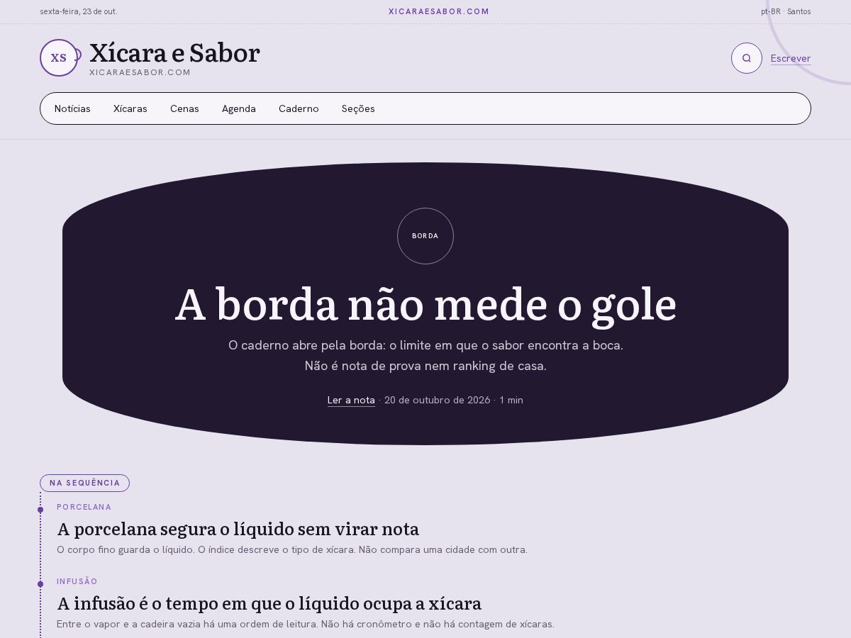 Landing-page snapshot of xicaraesabor.com