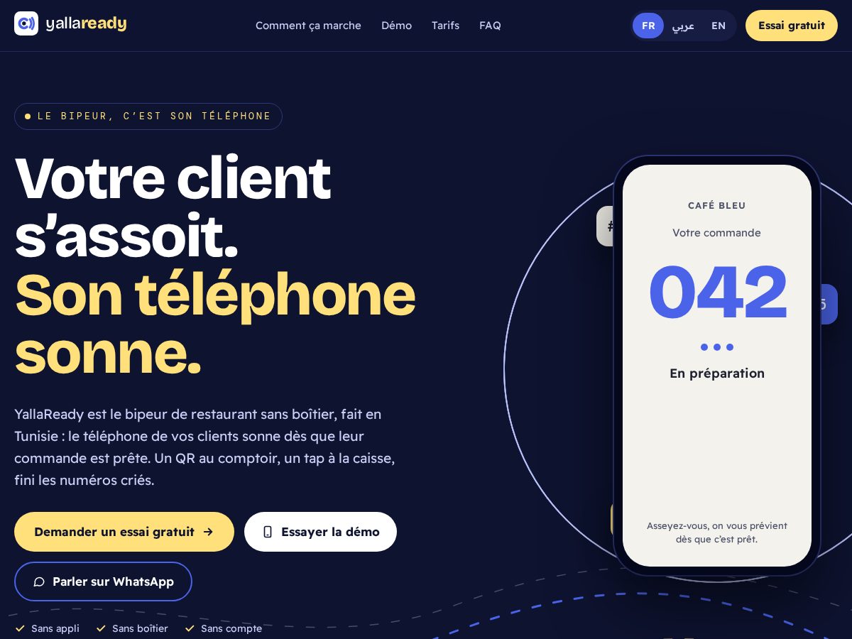 Landing-page snapshot of yalla-ready.com