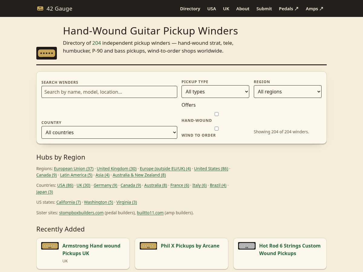 Landing-page snapshot of 42gauge.com