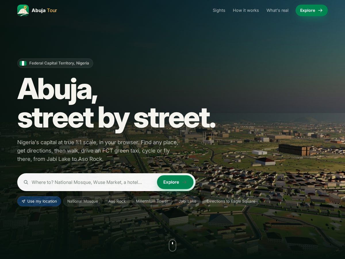Landing-page snapshot of abujatour.site