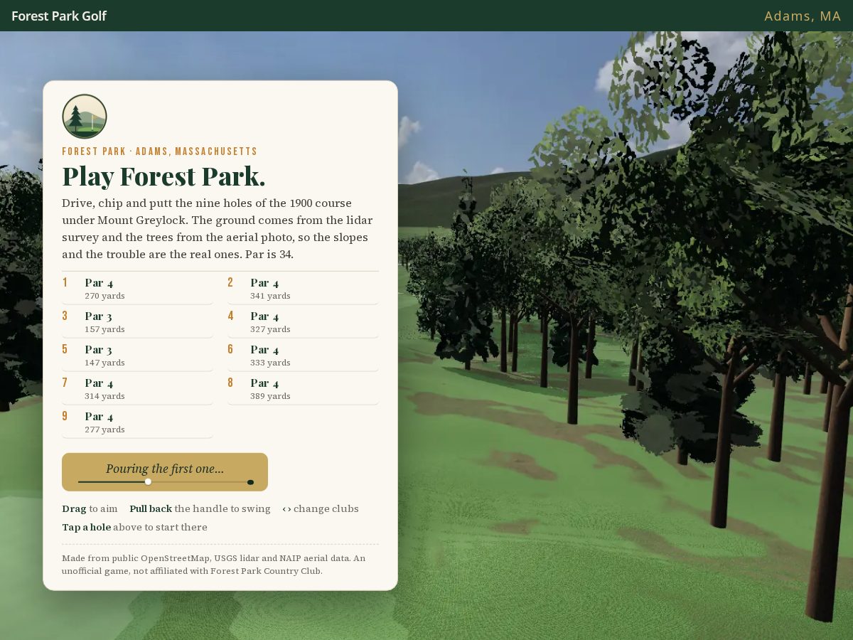 Landing-page snapshot of adamsgolfgame.com