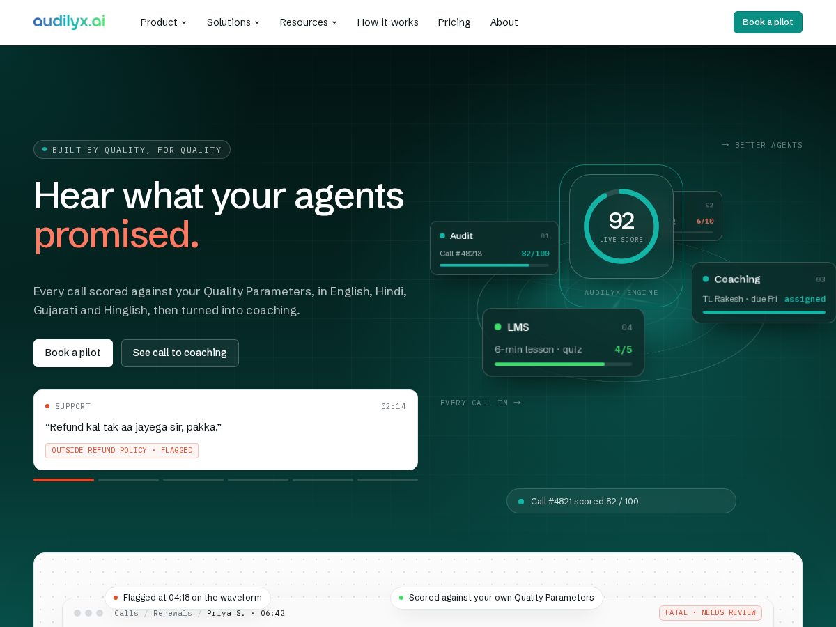 Landing-page snapshot of audilyx.com