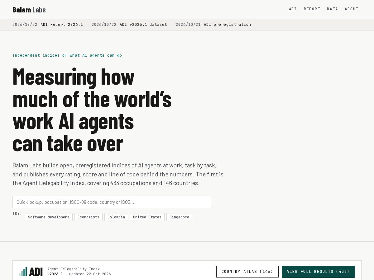 Landing-page snapshot of balamlabs.org