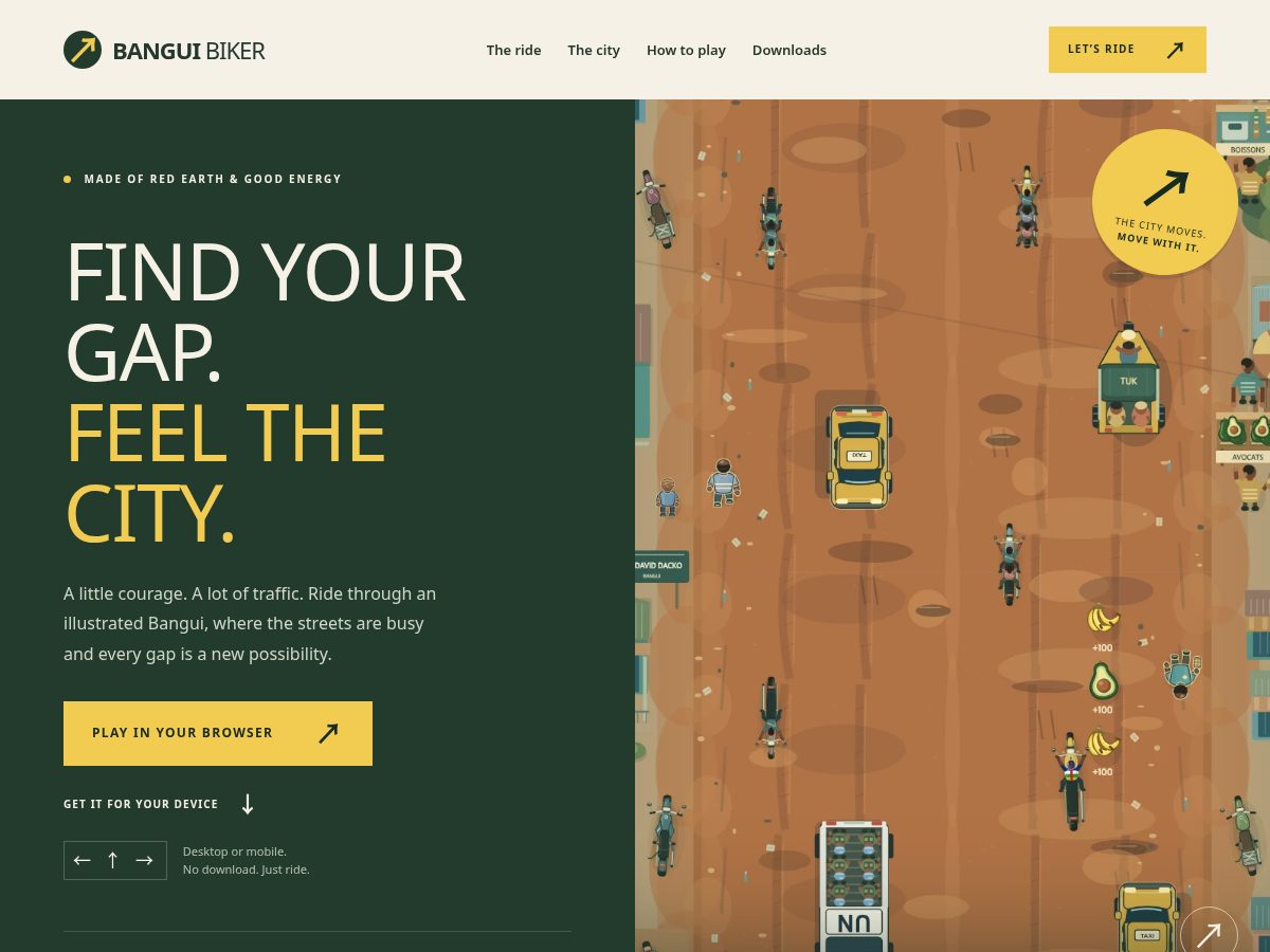 Landing-page snapshot of banguibiker.com