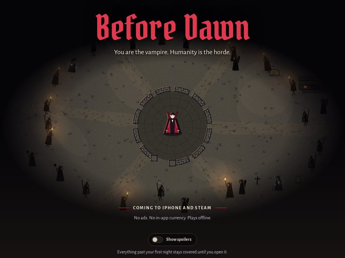 Landing-page snapshot of beforedawngame.com