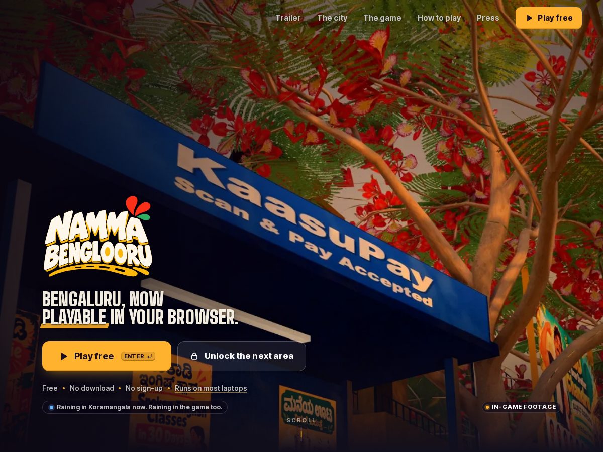 Landing-page snapshot of benglooru.com