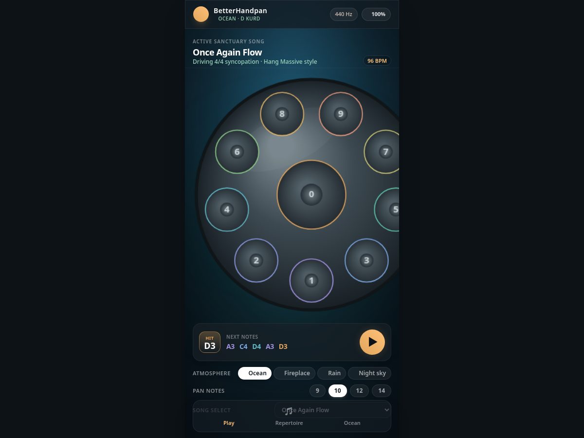 Landing-page snapshot of betterhandpan.com