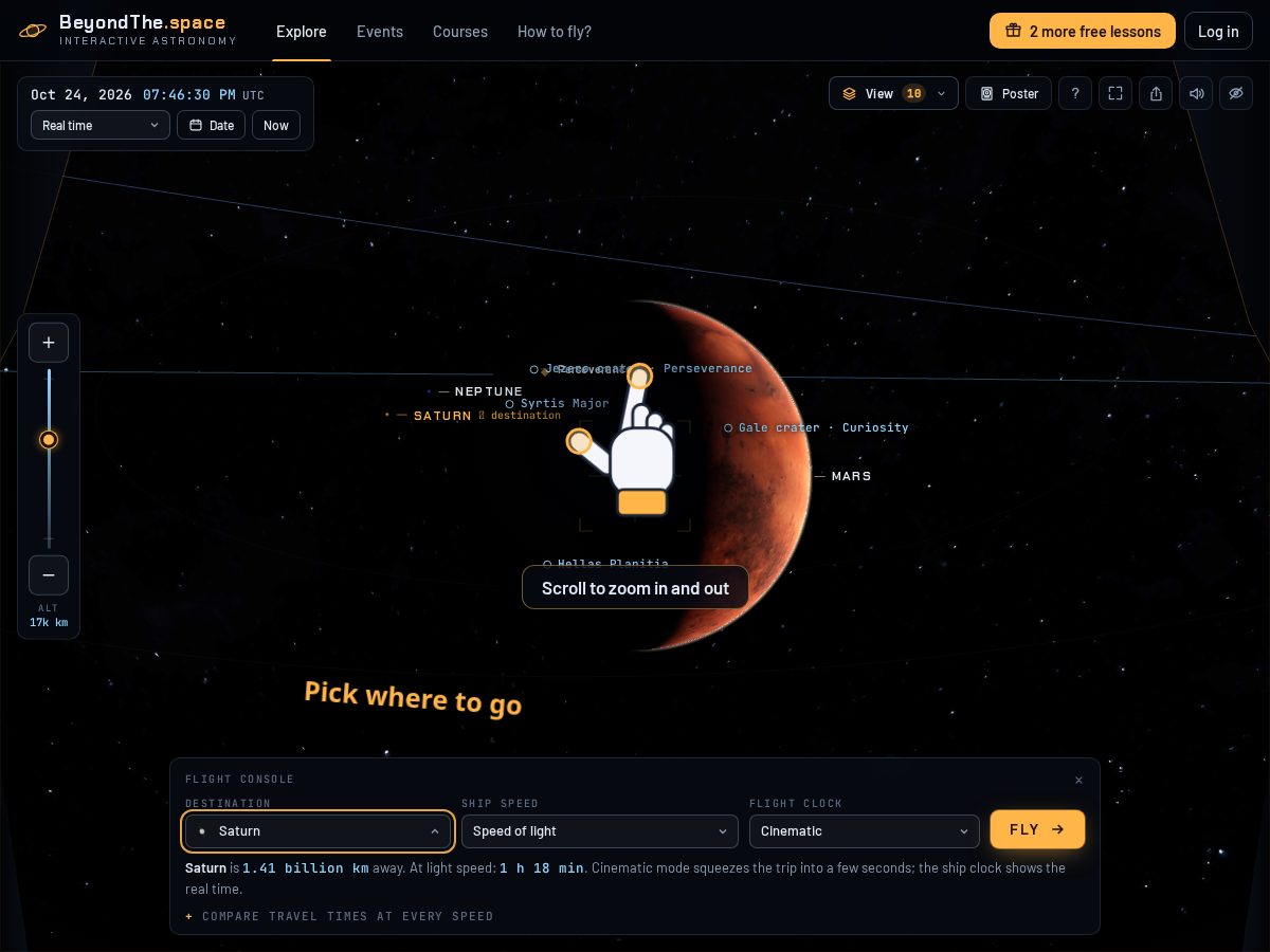 Landing-page snapshot of beyondthe.space