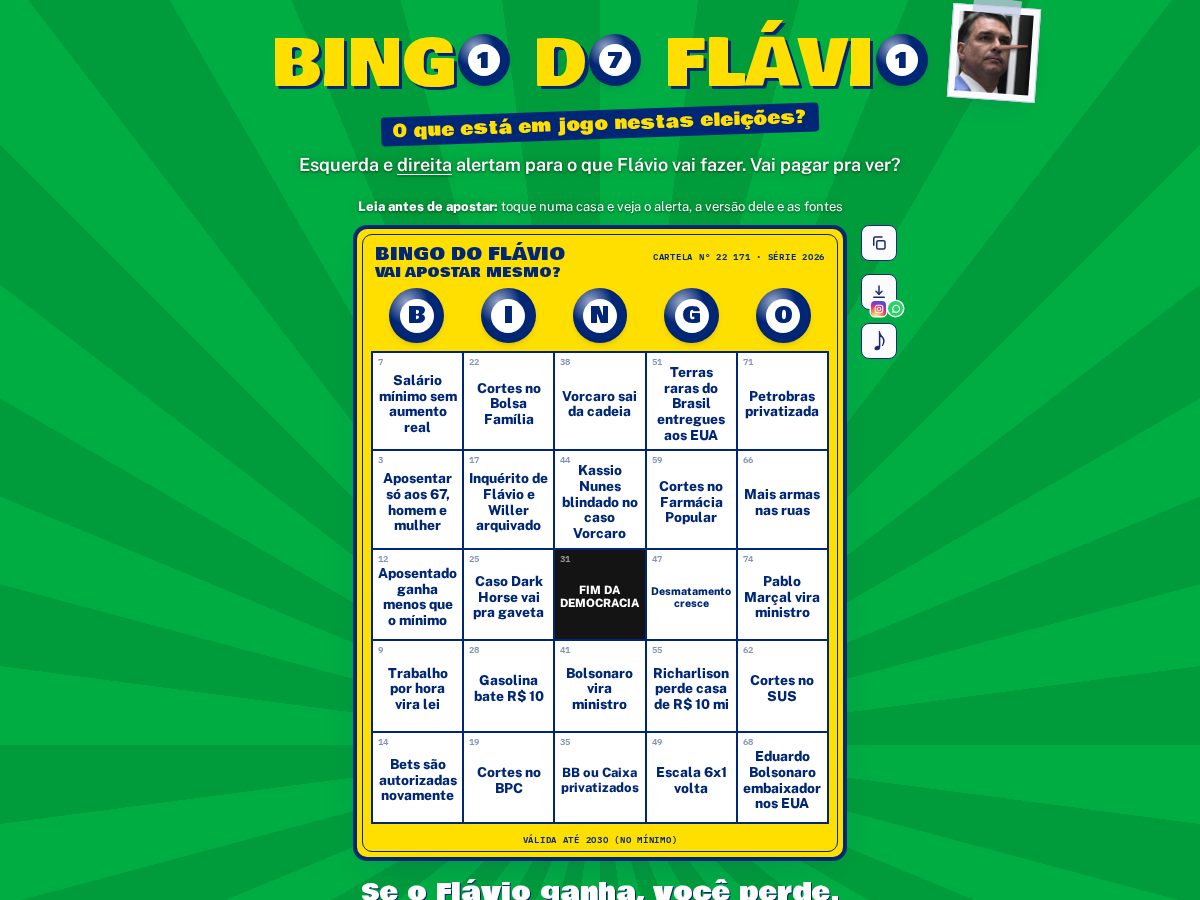 Landing-page snapshot of bingodoflavio.com