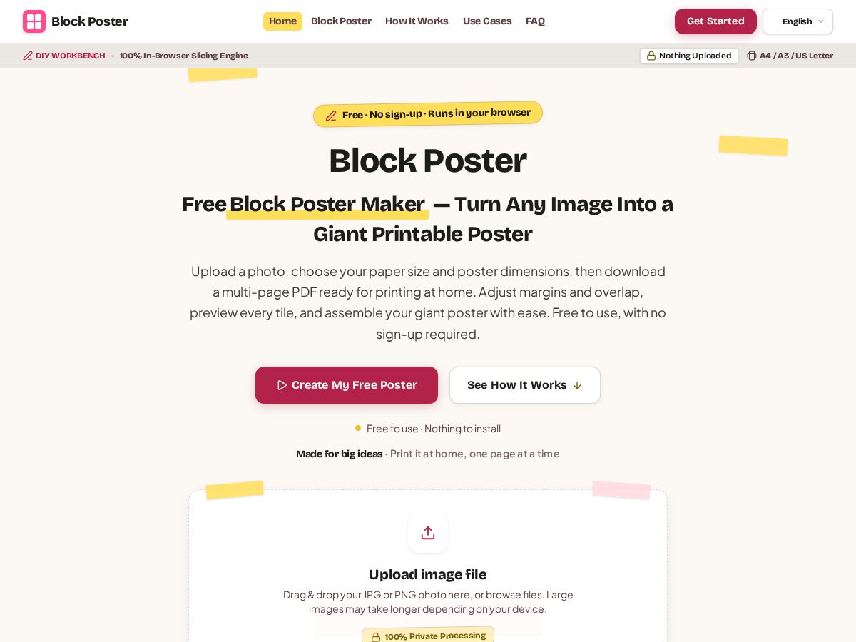 Landing-page snapshot of block-poster.com