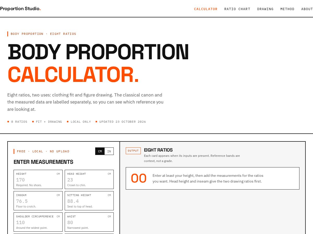 Landing-page snapshot of bodyproportion.com