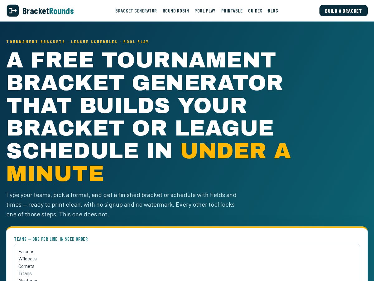 Landing-page snapshot of bracketrounds.com