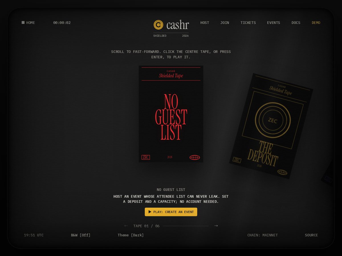 Landing-page snapshot of cashr.site