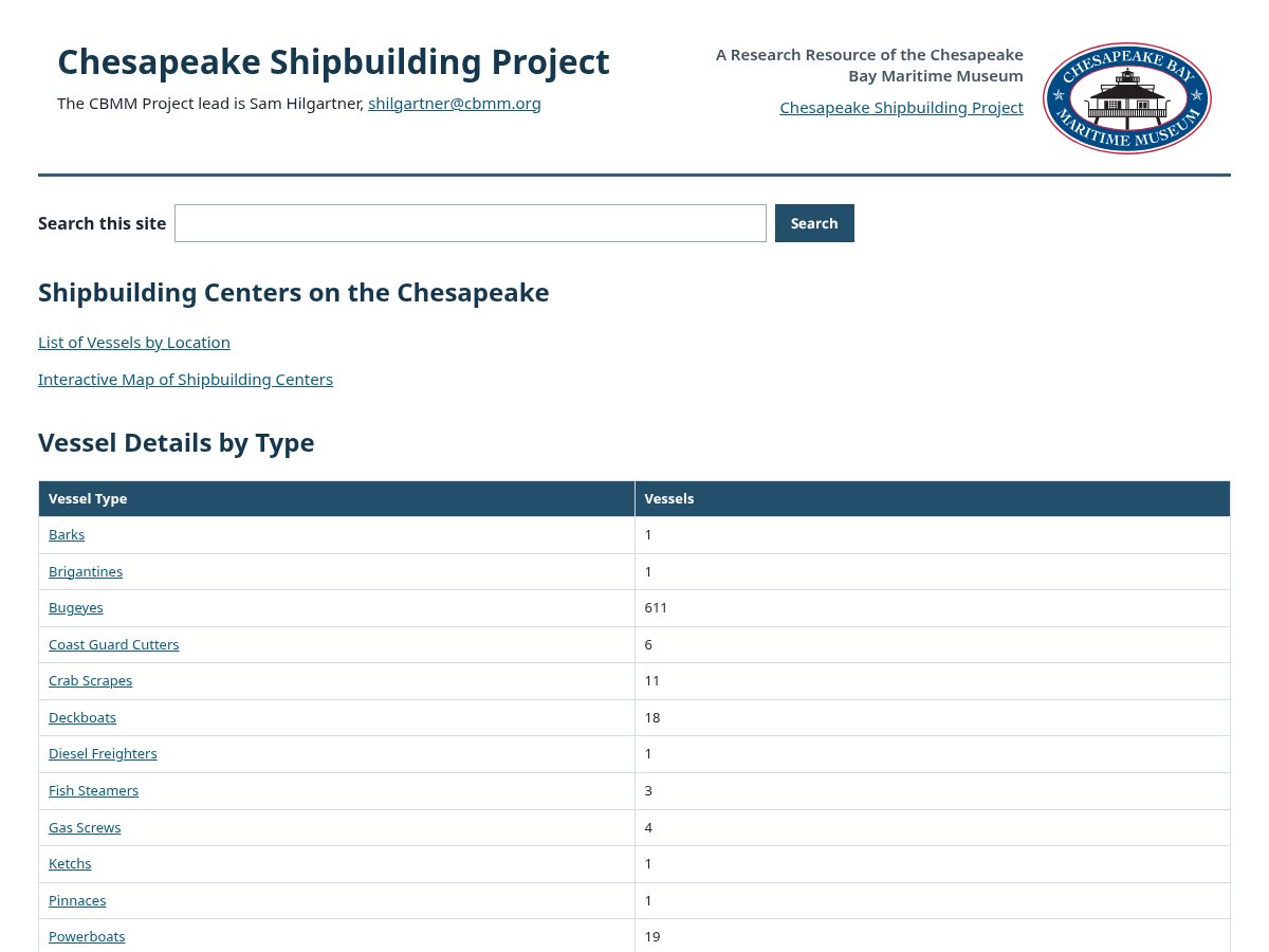 Landing-page snapshot of chesapeakeshipbuilding.org