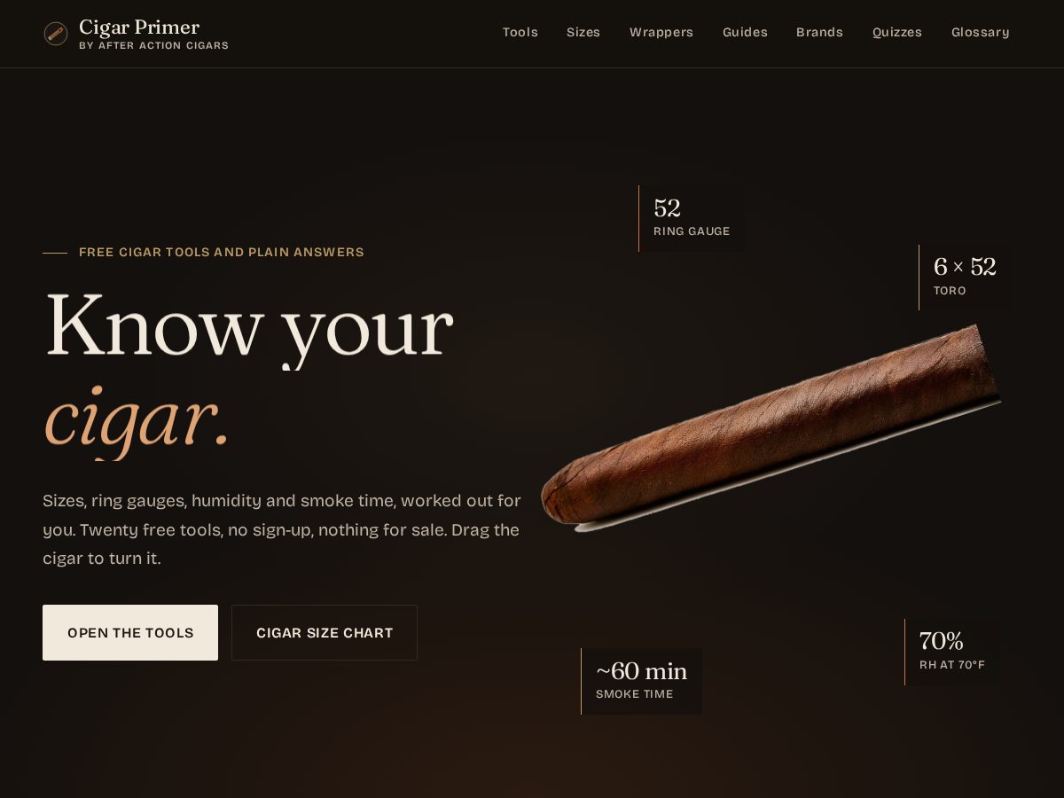 Landing-page snapshot of cigarprimer.com