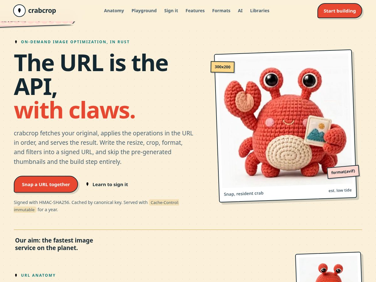 Landing-page snapshot of crabcrop.org